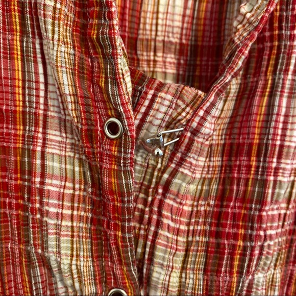 Dress barn Women's Striped Crinkly Button Shirt - Picture 6 of 9